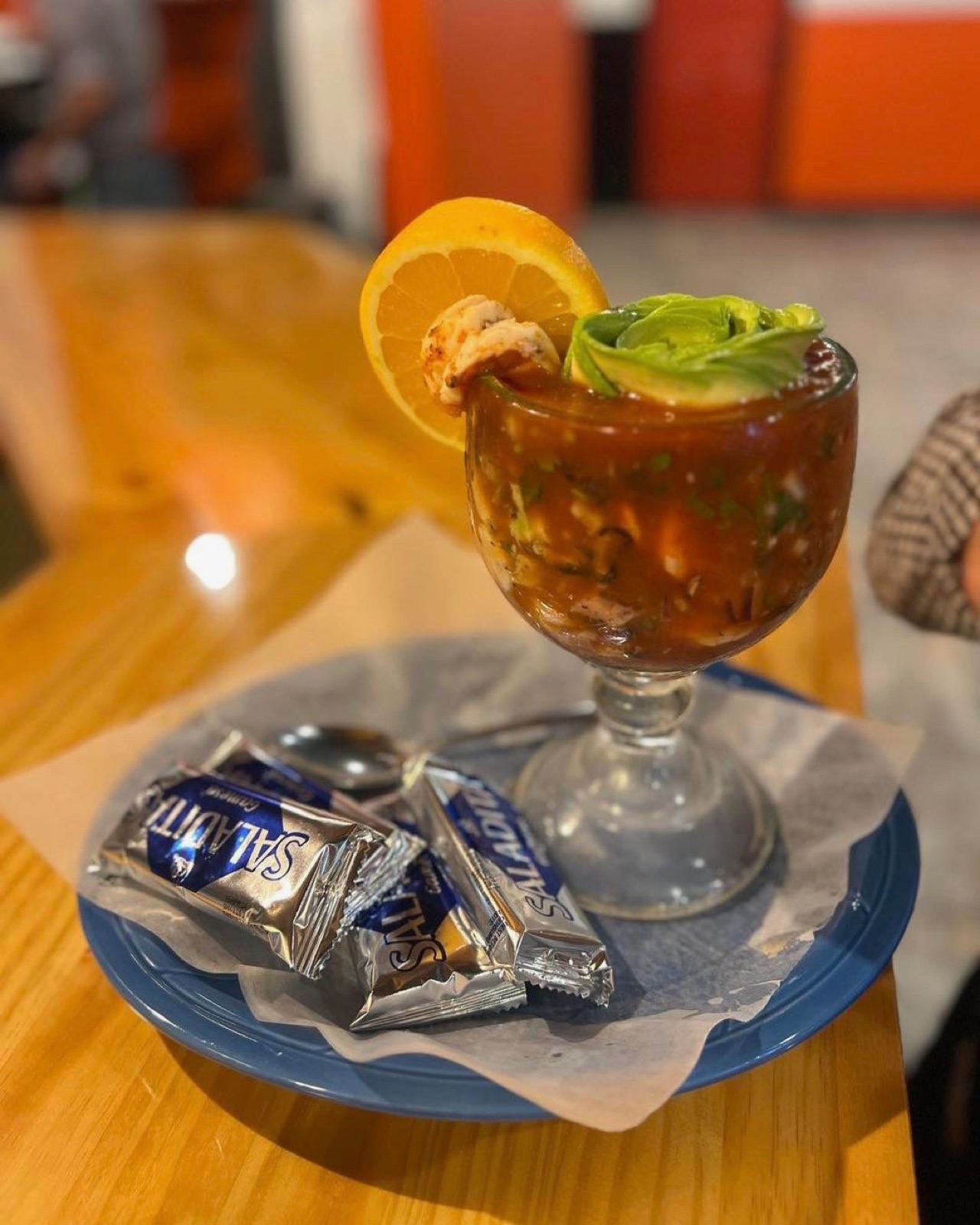 Mexican shrimp cocktail at El Vaquero